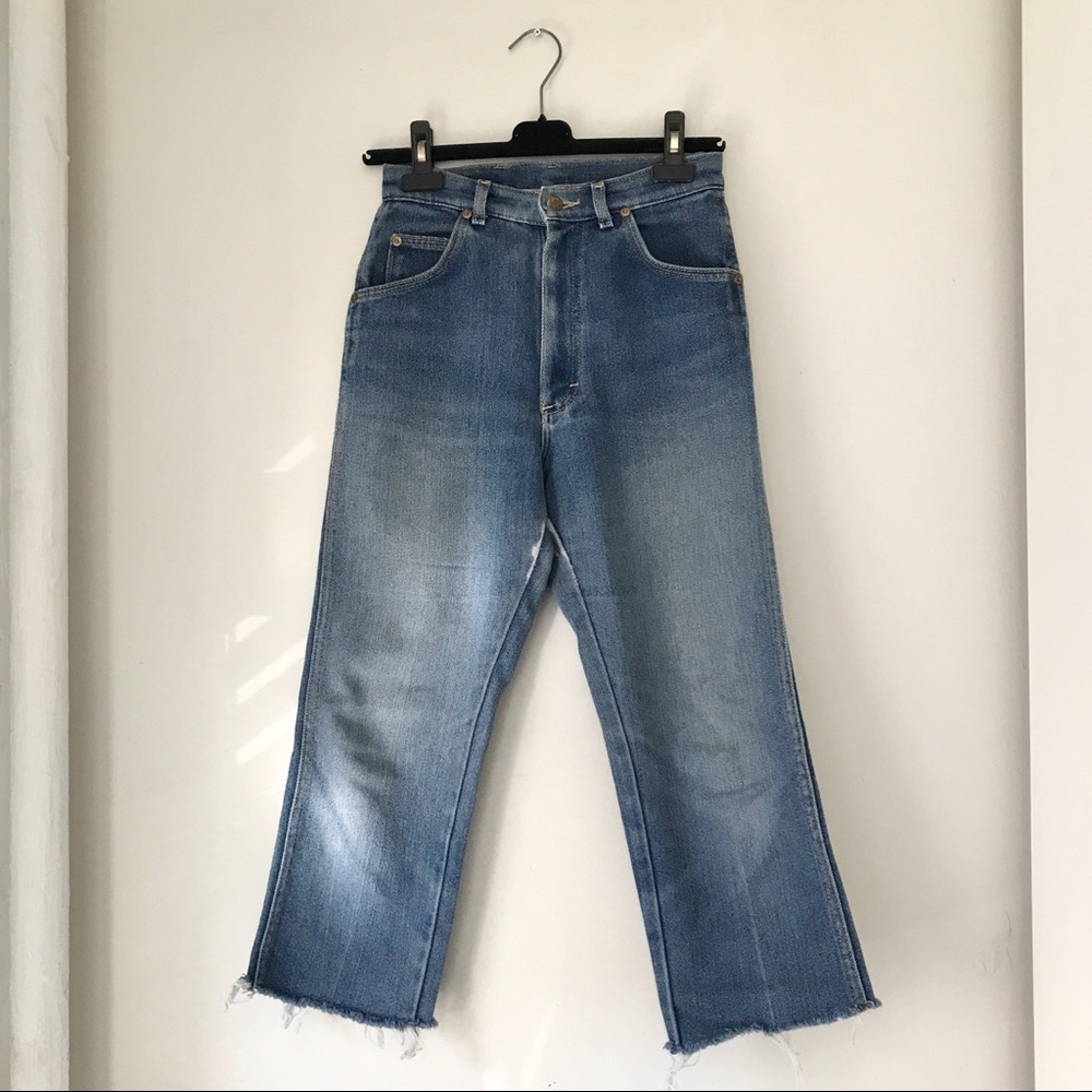 Vintage Lee High Waisted Crop Flare Jeans